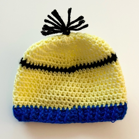 Kids Crochet Minion-Inspired Hat - Yellow, Gray, Blue - Picture 2 of 4